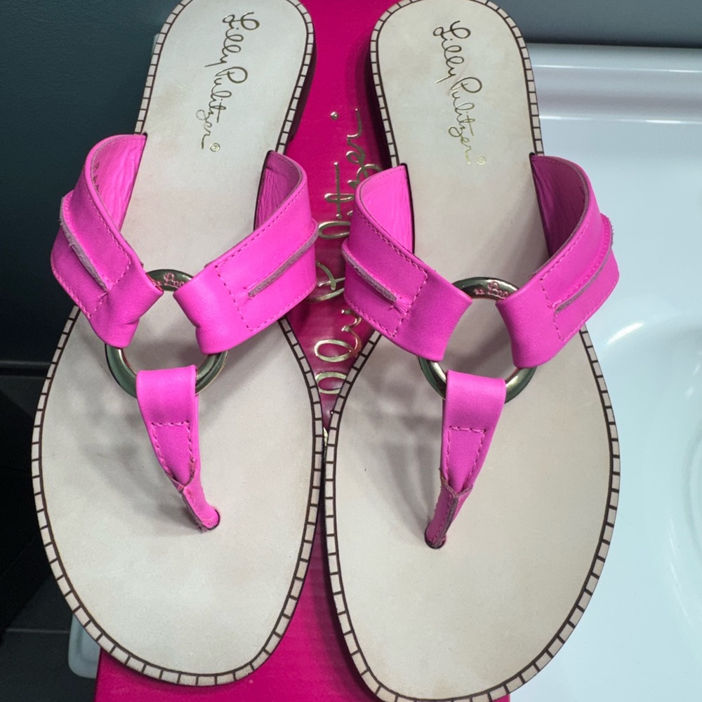 NWT Lilly Pulitzer McKim Sandals- Pink Tropics